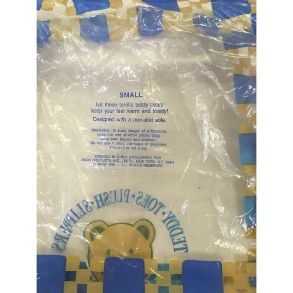 Avon Teddy Toes Plush Slippers -  White Blue Eyed Bunnies- Rabbit Slippers - SMA - Picture 5 of 5